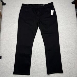 NWT Volcom Solver Modern Straight Asphalt Black Denim Jeans Pants Men's 40x32